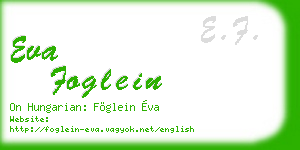 eva foglein business card